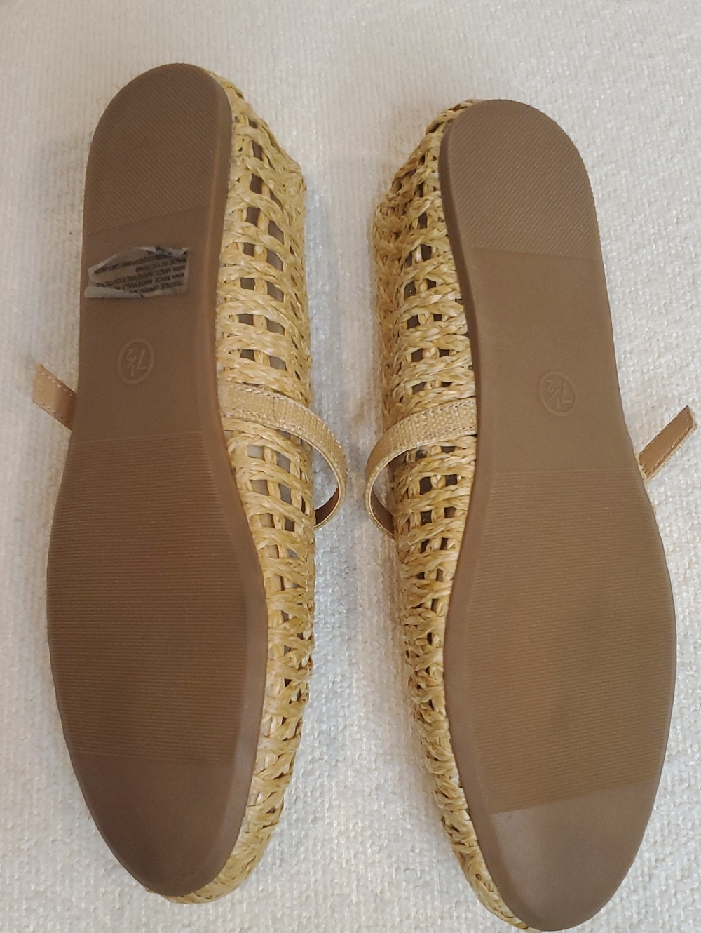 A New Day MYLA Woven Straw Mary Jane Flats - Natural Womans Size 7.5 Never Worn - Picture 4 of 5
